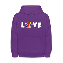Load image into Gallery viewer, Pride Love Kids&#39; Hoodie - purple