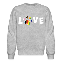 Load image into Gallery viewer, Pride Love Crewneck Sweatshirt - heather gray