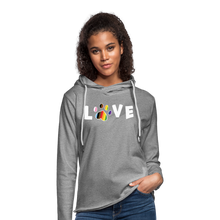 Load image into Gallery viewer, Pride Love Unisex Lightweight Terry Hoodie - heather gray