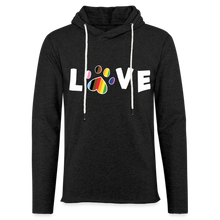 Load image into Gallery viewer, Pride Love Unisex Lightweight Terry Hoodie - charcoal grey