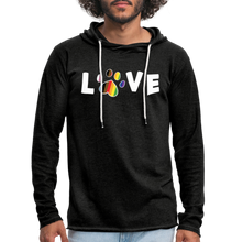 Load image into Gallery viewer, Pride Love Unisex Lightweight Terry Hoodie - charcoal grey