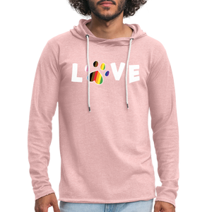 Pride Love Unisex Lightweight Terry Hoodie - cream heather pink