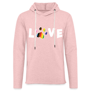 Pride Love Unisex Lightweight Terry Hoodie - cream heather pink