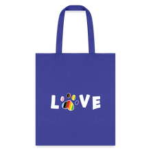 Load image into Gallery viewer, Pride Love Tote Bag - royal blue