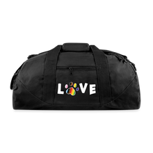 Load image into Gallery viewer, Pride Love Recycled Duffel Bag - black