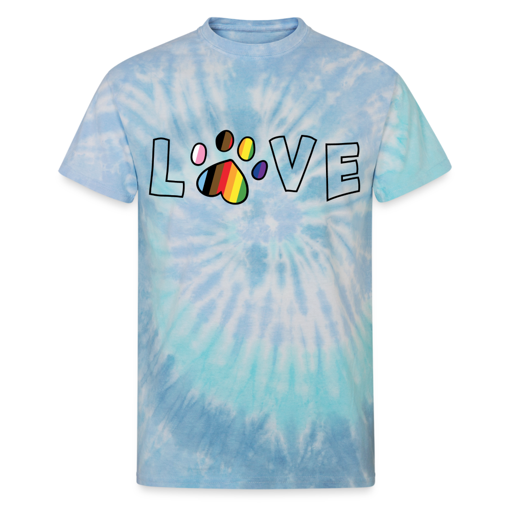 
                  
                    Pride Love Unisex Tie Dye T-Shirt - blue lagoon
                  
                