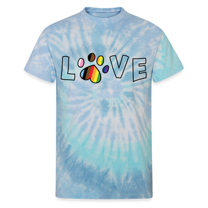 Pride Love Unisex Tie Dye T-Shirt - blue lagoon