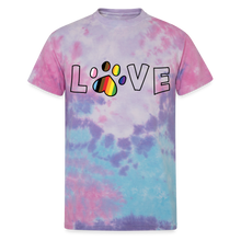 Load image into Gallery viewer, Pride Love Unisex Tie Dye T-Shirt - cotton candy