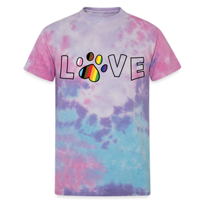 Pride Love Unisex Tie Dye T-Shirt - cotton candy