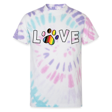 Load image into Gallery viewer, Pride Love Unisex Tie Dye T-Shirt - Pastel Spiral