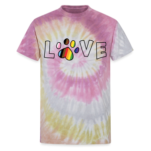 Pride Love Unisex Tie Dye T-Shirt - Desert Rose