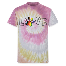 Load image into Gallery viewer, Pride Love Unisex Tie Dye T-Shirt - Desert Rose