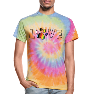 Pride Love Unisex Tie Dye T-Shirt - rainbow