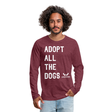 Load image into Gallery viewer, Adoption All the Dogs Classic Premium Long Sleeve T-Shirt - heather burgundy