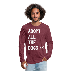 Adoption All the Dogs Classic Premium Long Sleeve T-Shirt - heather burgundy