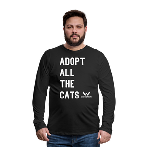 Adopt All the Cats Classic Premium Long Sleeve T-Shirt - black