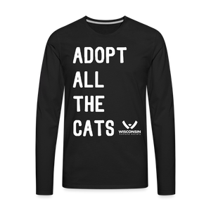 Adopt All the Cats Classic Premium Long Sleeve T-Shirt - black