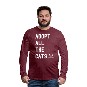 Adopt All the Cats Classic Premium Long Sleeve T-Shirt - heather burgundy