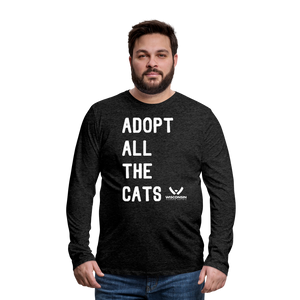Adopt All the Cats Classic Premium Long Sleeve T-Shirt - charcoal grey