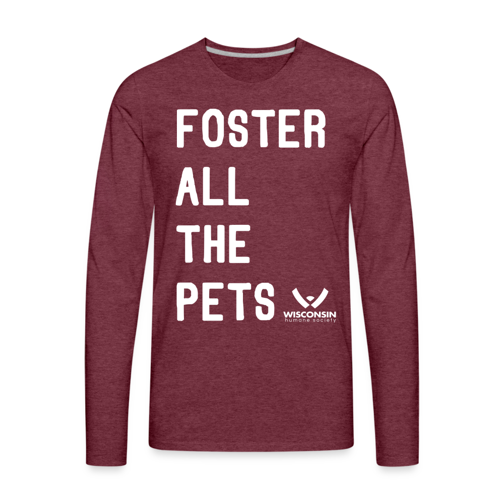 
                  
                    Foster All the Pets Classic Premium Long Sleeve T-Shirt - heather burgundy
                  
                