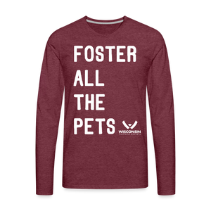 Foster All the Pets Classic Premium Long Sleeve T-Shirt - heather burgundy