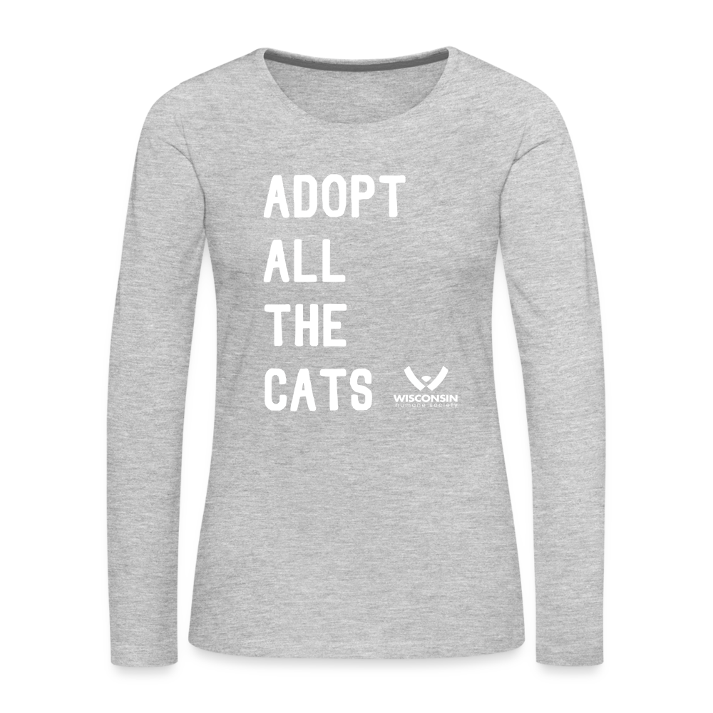 
                  
                    Adopt All the Cats Contoured Premium Long Sleeve T-Shirt - heather gray
                  
                