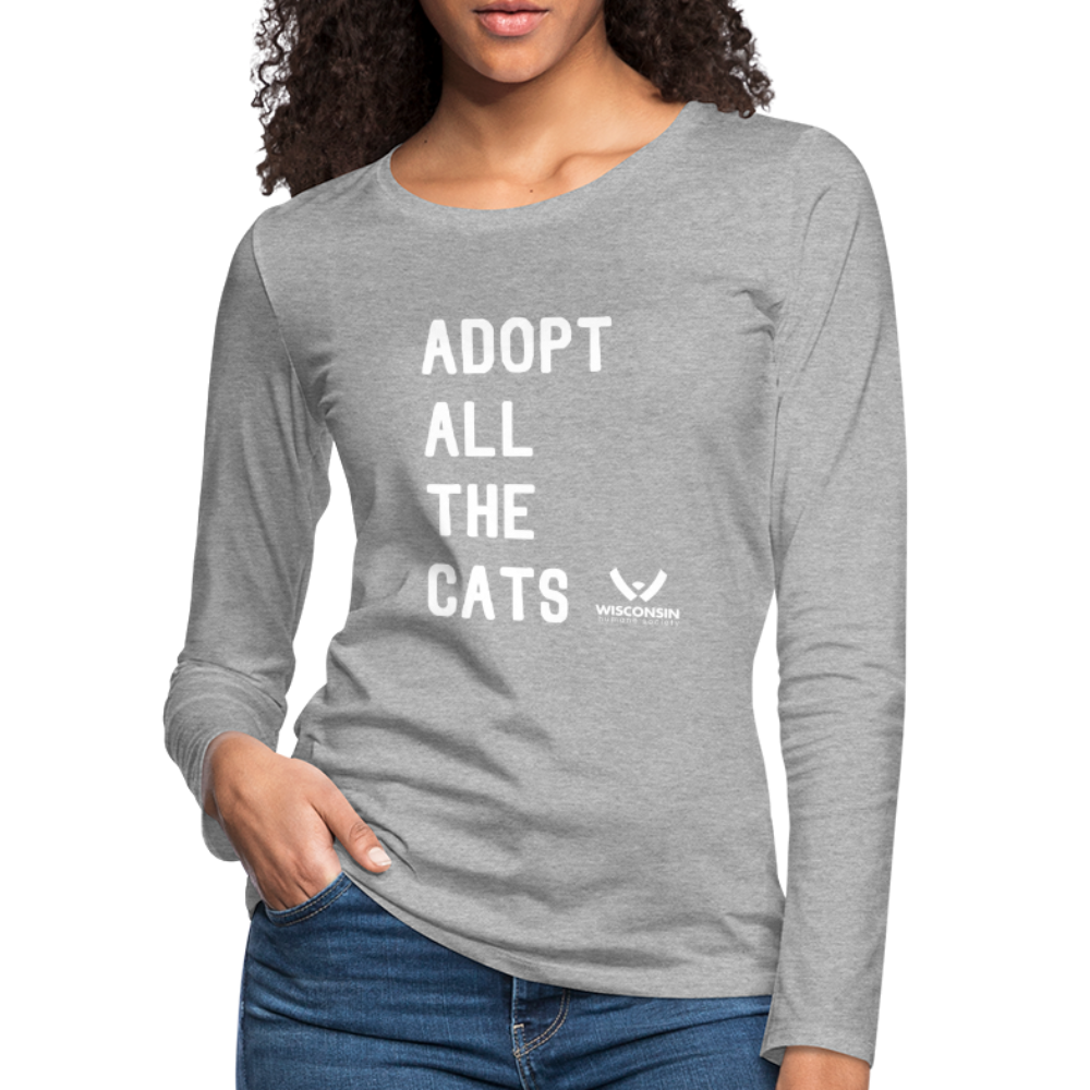 
                  
                    Adopt All the Cats Contoured Premium Long Sleeve T-Shirt - heather gray
                  
                