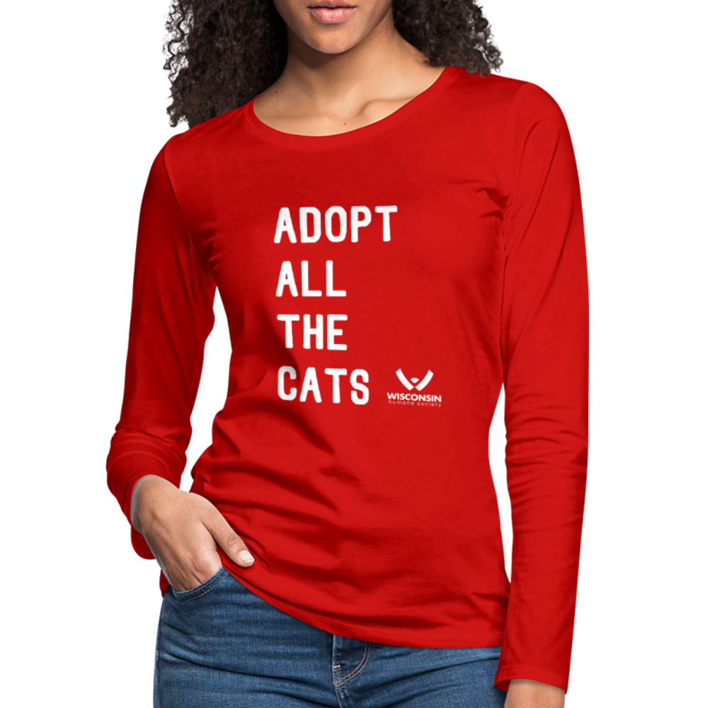 
                  
                    Adopt All the Cats Contoured Premium Long Sleeve T-Shirt - red
                  
                