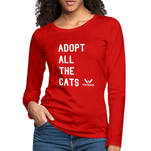 Load image into Gallery viewer, Adopt All the Cats Contoured Premium Long Sleeve T-Shirt - red