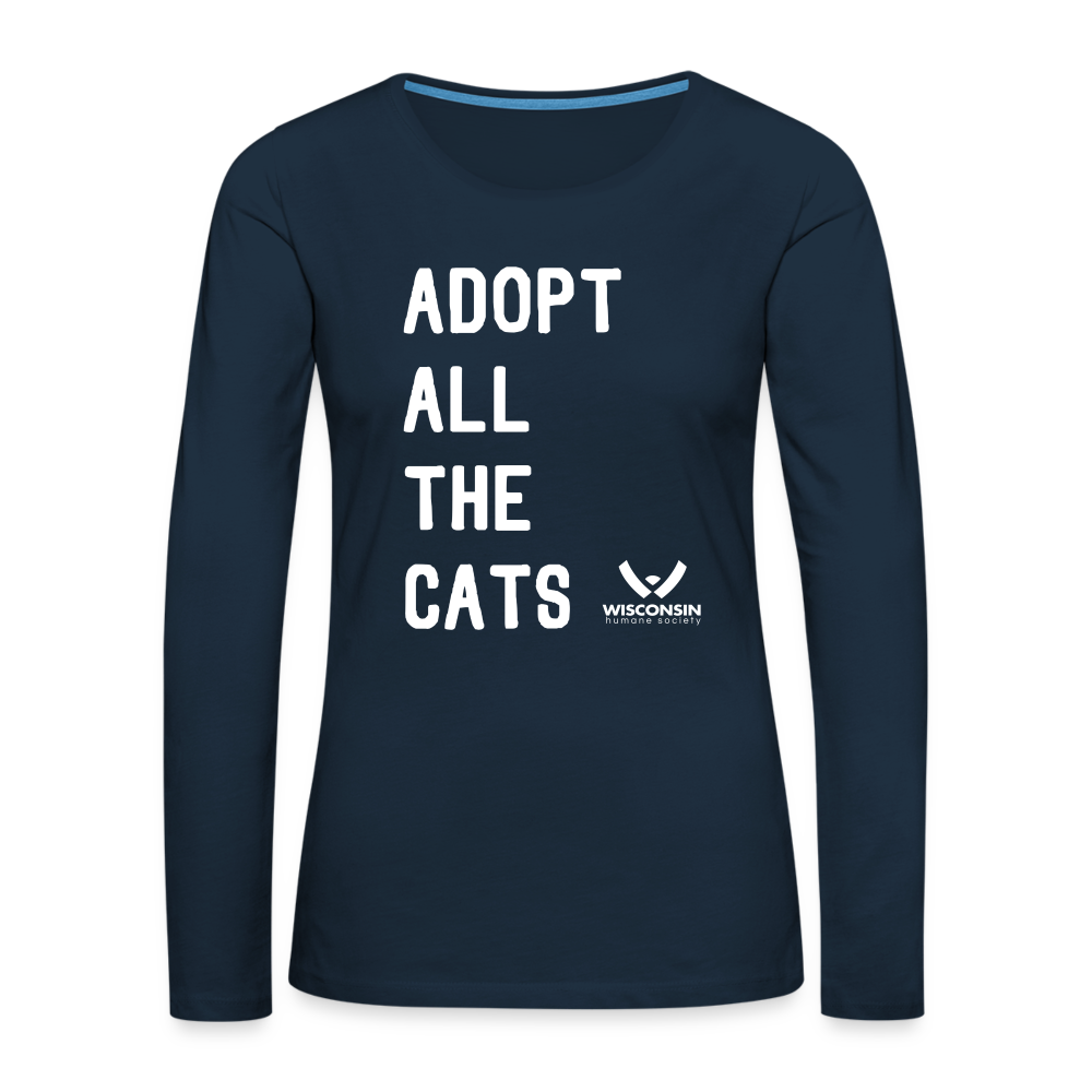 
                  
                    Adopt All the Cats Contoured Premium Long Sleeve T-Shirt - deep navy
                  
                