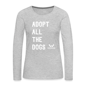 Adopt All the Dogs Contoured Premium Long Sleeve T-Shirt - heather gray