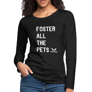 Foster All the Pets Contoured Premium Long Sleeve T-Shirt - black