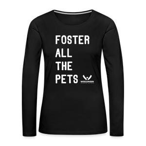 Foster All the Pets Contoured Premium Long Sleeve T-Shirt - black
