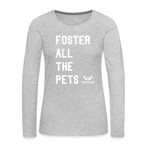 Foster All the Pets Contoured Premium Long Sleeve T-Shirt - heather gray