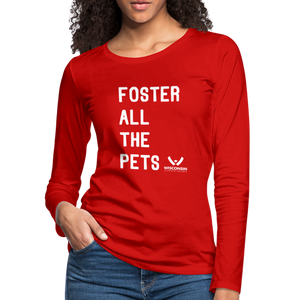 Foster All the Pets Contoured Premium Long Sleeve T-Shirt - red