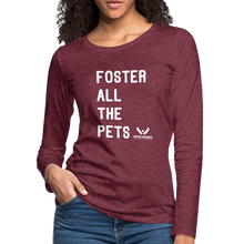 Load image into Gallery viewer, Foster All the Pets Contoured Premium Long Sleeve T-Shirt - heather burgundy