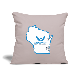 WHS State Logo Throw Pillow Cover 18” x 18” - light taupe