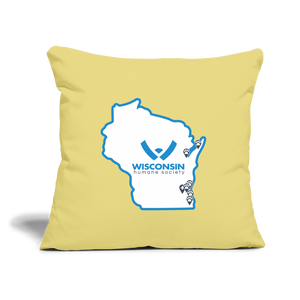 WHS State Logo Throw Pillow Cover 18” x 18” - washed yellow