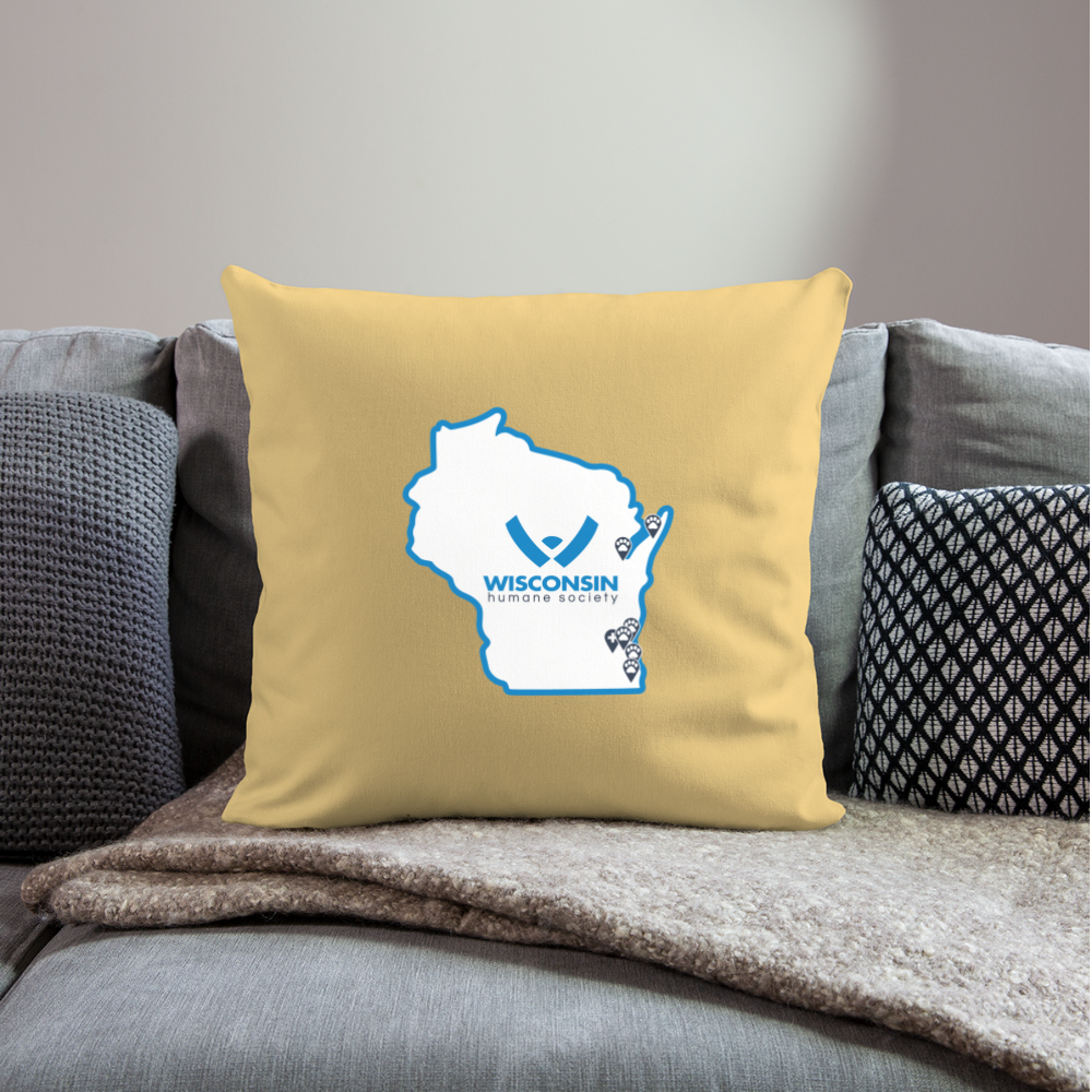 
                  
                    WHS State Logo Throw Pillow Cover 18” x 18” - washed yellow
                  
                