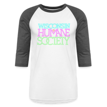 Load image into Gallery viewer, WHS 1987 Neon Logo Baseball T-Shirt - white/charcoal