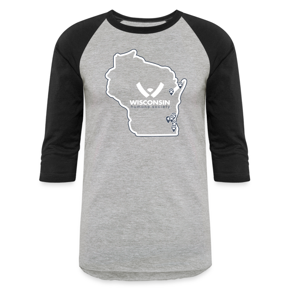 WHS State Logo Baseball T-Shirt - heather gray/black