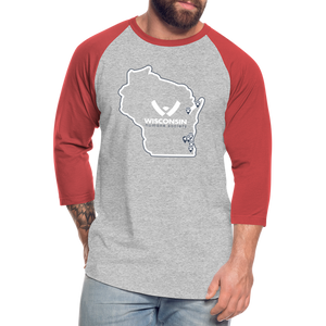 WHS State Logo Baseball T-Shirt - heather gray/red