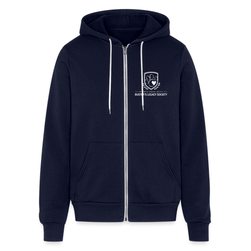 Buster's Legacy Society Bella + Canvas Full Zip Hoodie - navy