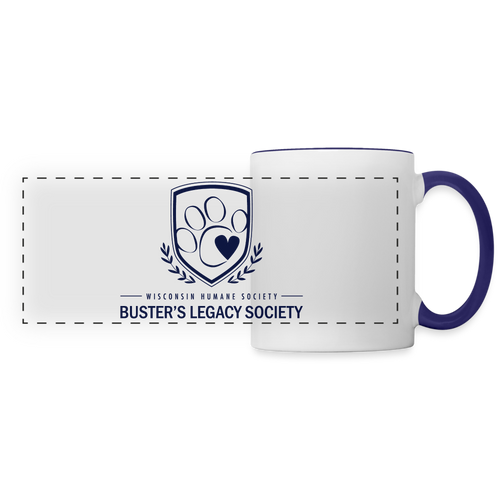 Buster's Legacy Society Blue Panoramic Mug - white/cobalt blue