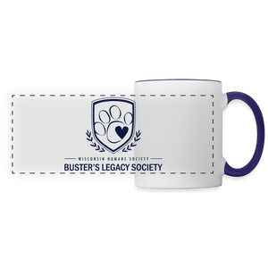 Buster's Legacy Society Blue Panoramic Mug - white/cobalt blue