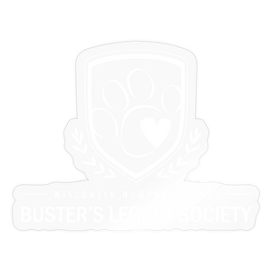 Buster's Legacy Society White Sticker - transparent glossy