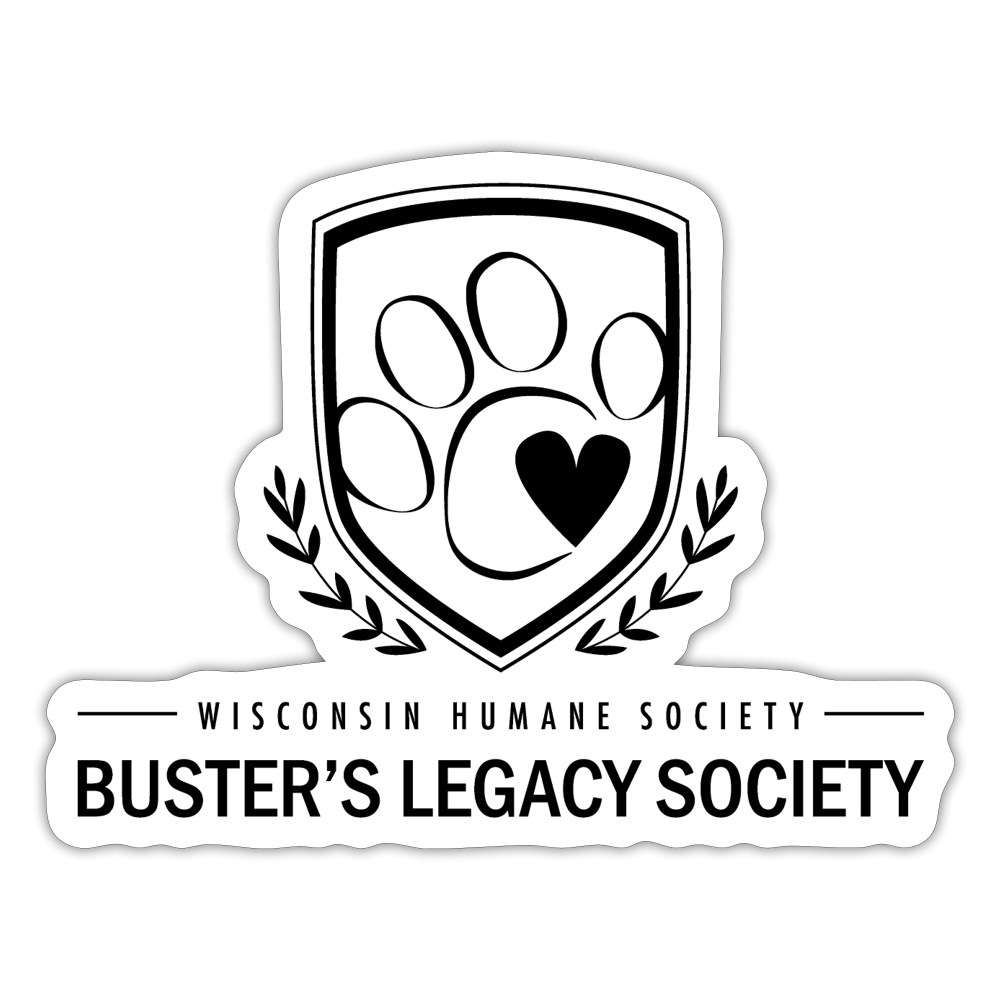 Buster's Legacy Society Black Sticker - white matte