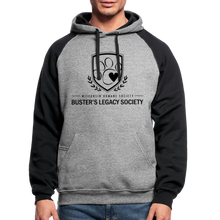 Load image into Gallery viewer, Buster&#39;s Legacy Society Colorblock Hoodie - heather gray/black