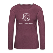 Load image into Gallery viewer, Buster&#39;s Legacy Society Contoured Premium Long Sleeve T-Shirt - heather burgundy