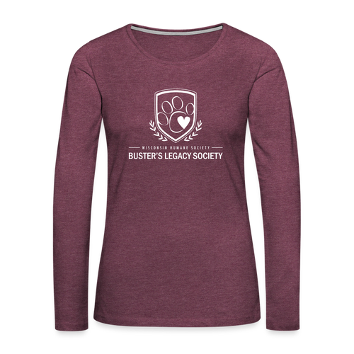 Buster's Legacy Society Contoured Premium Long Sleeve T-Shirt - heather burgundy